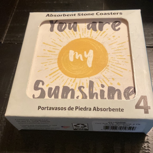 LAST CHANCE! NEW Absorbent Stone coasters! “YOU ARE MY SUNSHINE” Set of 4! - Picture 6 of 6